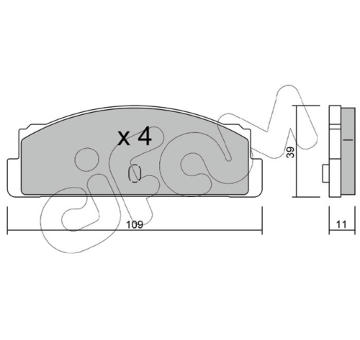 Sada brzdových destiček, kotoučová brzda CIFAM 822-086-0