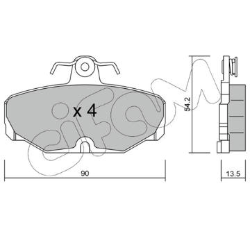 Sada brzdových destiček, kotoučová brzda CIFAM 822-095-2