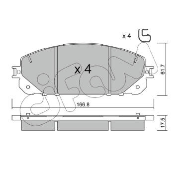 Sada brzdových destiček, kotoučová brzda CIFAM 822-1000-0