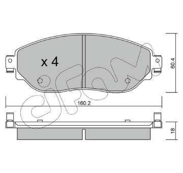 Sada brzdových destiček, kotoučová brzda CIFAM 822-1003-0