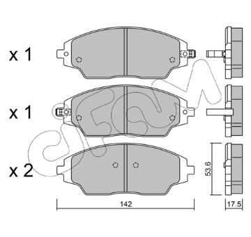 Sada brzdových destiček, kotoučová brzda CIFAM 822-1008-0