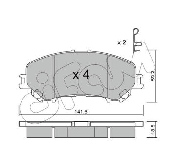 Sada brzdových destiček, kotoučová brzda CIFAM 822-1010-0