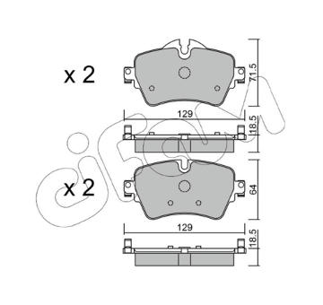 Sada brzdových destiček, kotoučová brzda CIFAM 822-1013-0