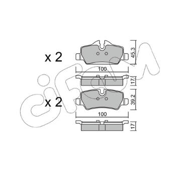 Sada brzdových destiček, kotoučová brzda CIFAM 822-1014-0