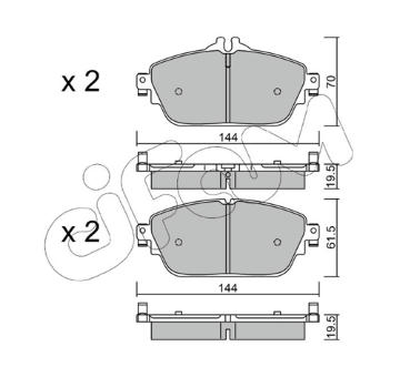 Sada brzdových destiček, kotoučová brzda CIFAM 822-1017-0