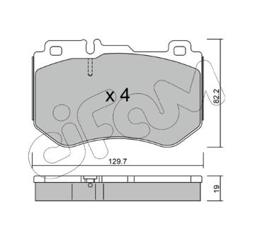 Sada brzdových destiček, kotoučová brzda CIFAM 822-1018-0