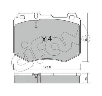 Sada brzdových destiček, kotoučová brzda CIFAM 822-1019-0
