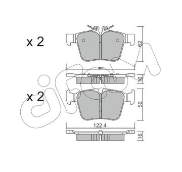Sada brzdových platničiek kotúčovej brzdy CIFAM 822-1020-0