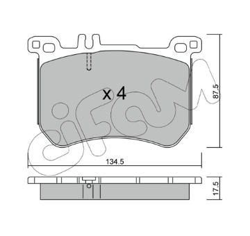 Sada brzdových destiček, kotoučová brzda CIFAM 822-1021-0