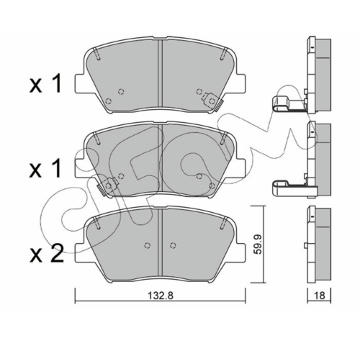 Sada brzdových platničiek kotúčovej brzdy CIFAM 822-1026-0