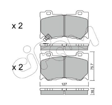 Sada brzdových destiček, kotoučová brzda CIFAM 822-1029-0