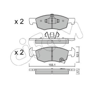 Sada brzdových destiček, kotoučová brzda CIFAM 822-1034-0