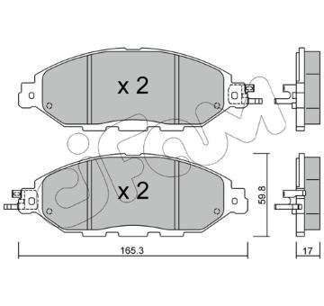 Sada brzdových destiček, kotoučová brzda CIFAM 822-1045-0