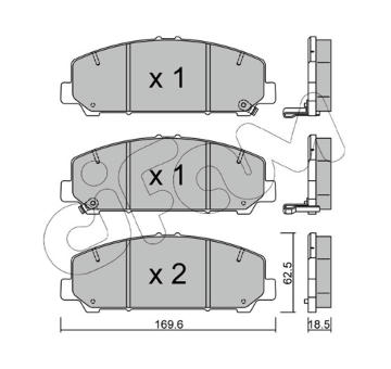 Sada brzdových destiček, kotoučová brzda CIFAM 822-1046-0