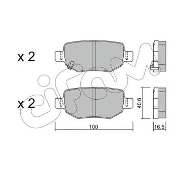 Sada brzdových destiček, kotoučová brzda CIFAM 822-1050-0
