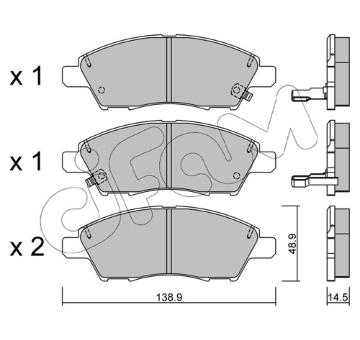 Sada brzdových destiček, kotoučová brzda CIFAM 822-1079-0