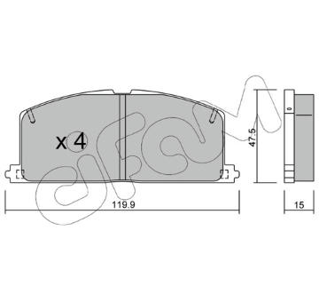 Sada brzdových destiček, kotoučová brzda CIFAM 822-108-0