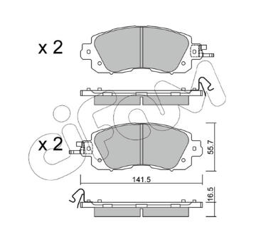 Sada brzdových destiček, kotoučová brzda CIFAM 822-1080-0