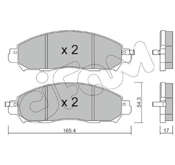 Sada brzdových destiček, kotoučová brzda CIFAM 822-1081-0