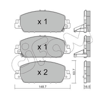 Sada brzdových destiček, kotoučová brzda CIFAM 822-1083-0