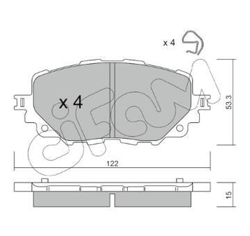 Sada brzdových destiček, kotoučová brzda CIFAM 822-1086-0