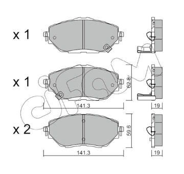 Sada brzdových destiček, kotoučová brzda CIFAM 822-1088-0