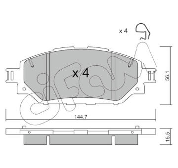 Sada brzdových destiček, kotoučová brzda CIFAM 822-1090-0