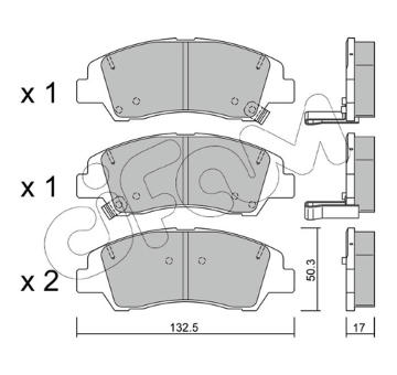 Sada brzdových destiček, kotoučová brzda CIFAM 822-1091-0