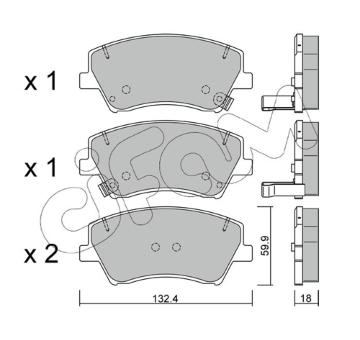 Sada brzdových destiček, kotoučová brzda CIFAM 822-1092-0