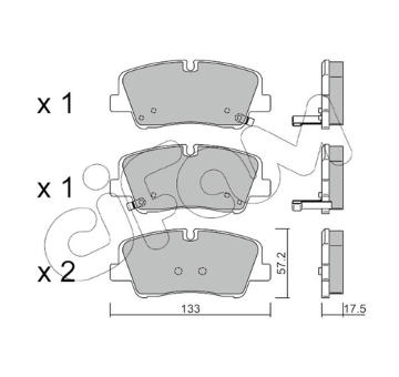 Sada brzdových destiček, kotoučová brzda CIFAM 822-1095-0