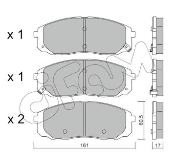 Sada brzdových destiček, kotoučová brzda CIFAM 822-1097-0