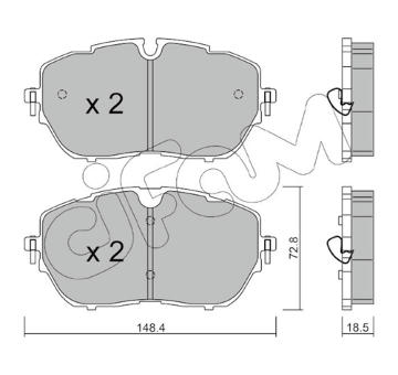Sada brzdových destiček, kotoučová brzda CIFAM 822-1105-0
