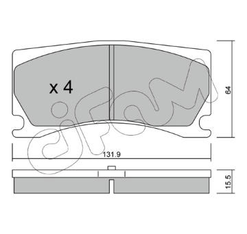 Sada brzdových destiček, kotoučová brzda CIFAM 822-1106-0