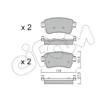 Sada brzdových destiček, kotoučová brzda CIFAM 822-1108-0