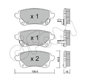 Sada brzdových destiček, kotoučová brzda CIFAM 822-1112-1