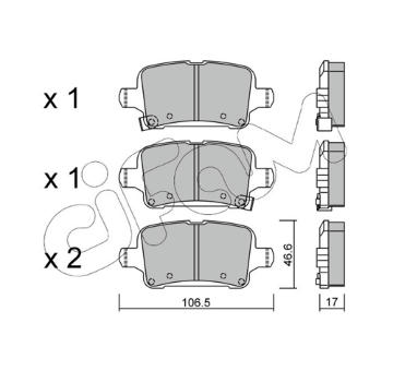 Sada brzdových destiček, kotoučová brzda CIFAM 822-1116-0