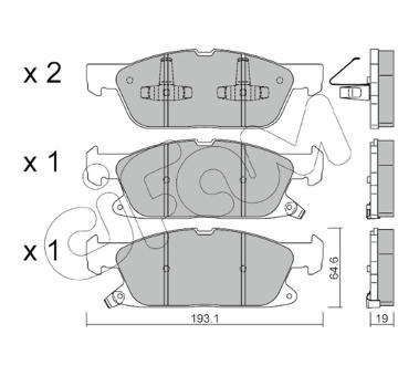 Sada brzdových destiček, kotoučová brzda CIFAM 822-1117-0