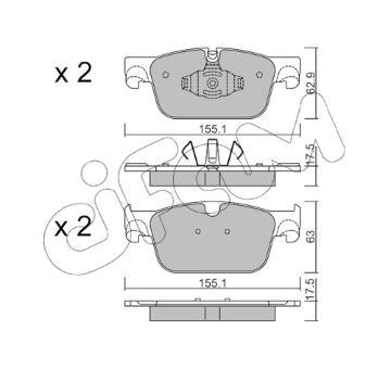 Sada brzdových destiček, kotoučová brzda CIFAM 822-1119-0
