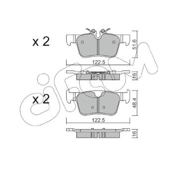 Sada brzdových destiček, kotoučová brzda CIFAM 822-1121-0