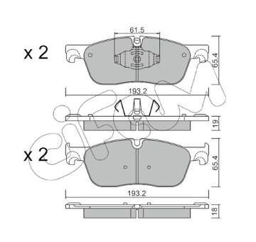 Sada brzdových destiček, kotoučová brzda CIFAM 822-1123-0