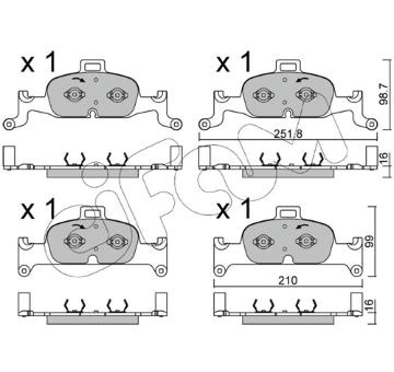 Sada brzdových destiček, kotoučová brzda CIFAM 822-1126-0