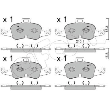 Sada brzdových destiček, kotoučová brzda CIFAM 822-1127-1