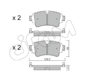 Sada brzdových destiček, kotoučová brzda CIFAM 822-1129-0