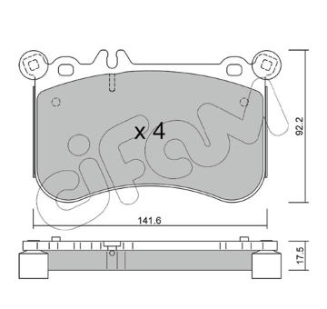 Sada brzdových destiček, kotoučová brzda CIFAM 822-1133-0