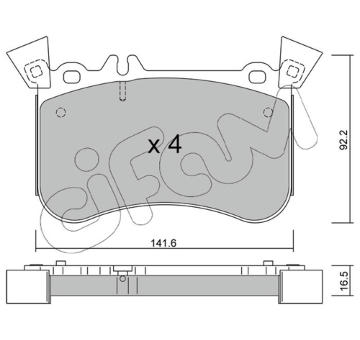 Sada brzdových destiček, kotoučová brzda CIFAM 822-1133-1