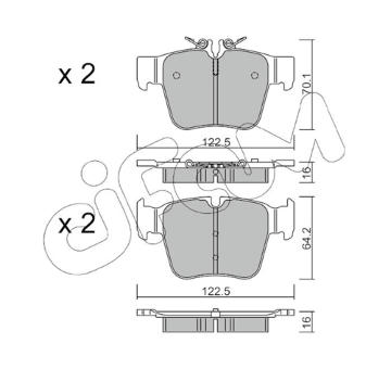 Sada brzdových destiček, kotoučová brzda CIFAM 822-1135-0