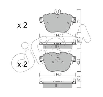 Sada brzdových destiček, kotoučová brzda CIFAM 822-1137-0