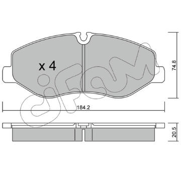 Sada brzdových destiček, kotoučová brzda CIFAM 822-1139-0