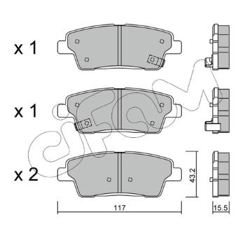 Sada brzdových destiček, kotoučová brzda CIFAM 822-1140-0