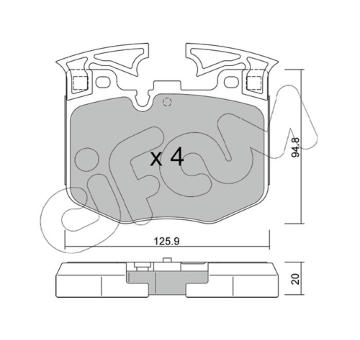 Sada brzdových destiček, kotoučová brzda CIFAM 822-1146-0